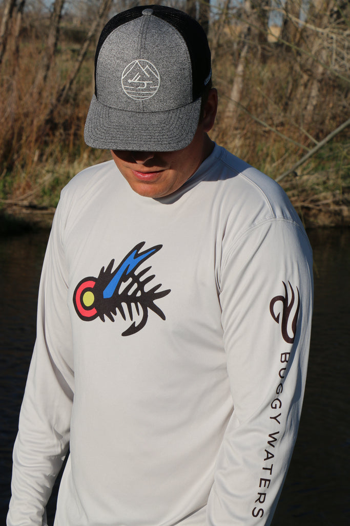 Buggy Waters Long Sleeve Solar Shirt Pearl Grey